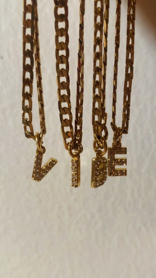 24k Gold Filled Initial Figaro Chain