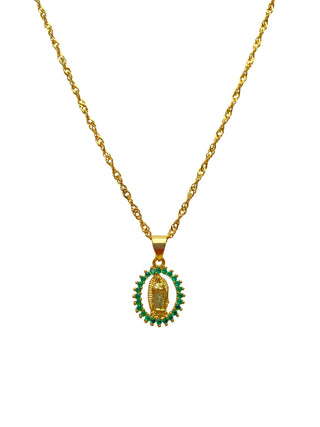 CZ Virgin Mary 24K Gold Filled Necklace