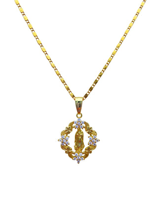 Blossom 24k Gold Filled Virgin Mary Necklace