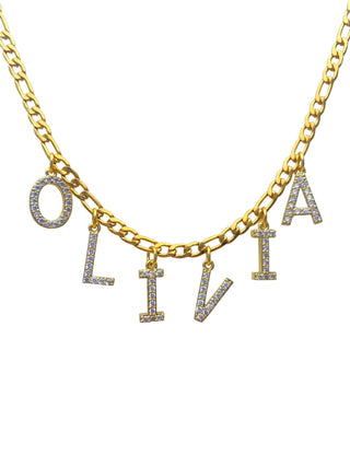 Two Size Costom Name 24k Gold Filled Necklace