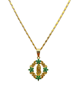 Blossom 24k Gold Filled Virgin Mary Necklace