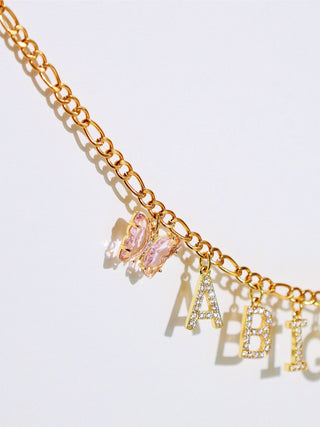 Two Size Costom Name 24k Gold Filled Necklace