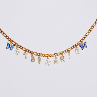 Two Size Costom Name 24k Gold Filled Necklace