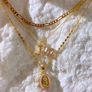 Initial & Butterfly 24k Gold Filled Layered Mary Set