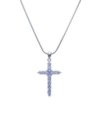 Two Size Silver Cross Necklace