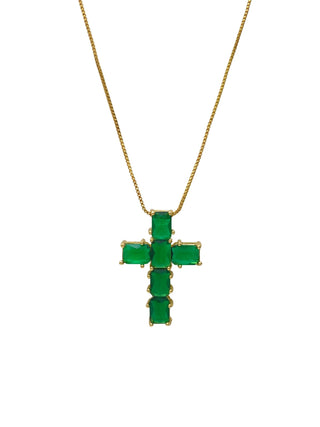 24k Gold Filled Crystal Cross Necklace