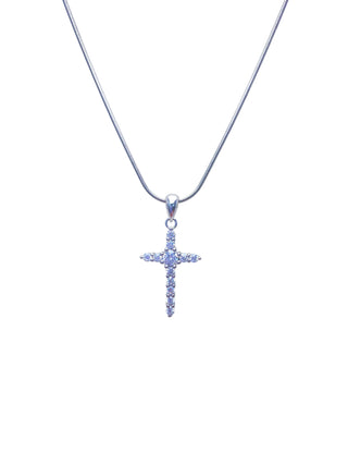 Two Size Silver Cross Necklace