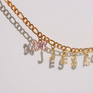 Two Size Costom Name 24k Gold Filled Necklace