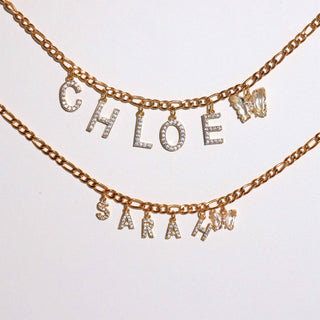 Two Size Costom Name 24k Gold Filled Necklace