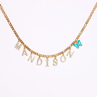 Two Size Costom Name 24k Gold Filled Necklace