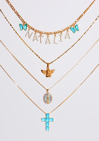 24k Gold Filled Custom Name Layered Necklace Set