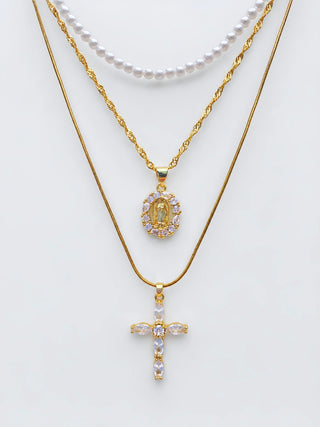 Mary 24k Gold Filled Layered Necklace Set