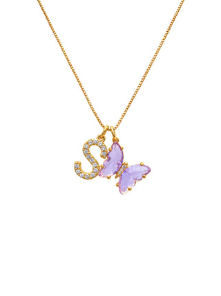 Initial & Butterfly 24k Gold Filled Layered Mary Set