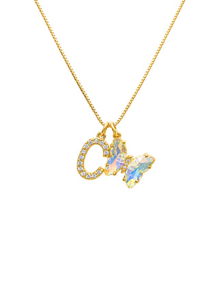 Initial & Butterfly 24k Gold Filled Layered Mary Set