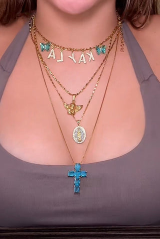 24k Gold Filled Custom Name Layered Necklace Set