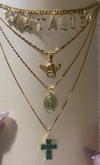 24k Gold Filled Custom Name Layered Necklace Set