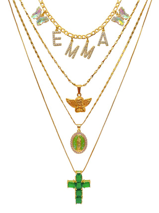 24k Gold Filled Custom Name Layered Necklace Set