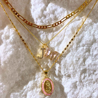 Initial & Butterfly 24k Gold Filled Layered Mary Set