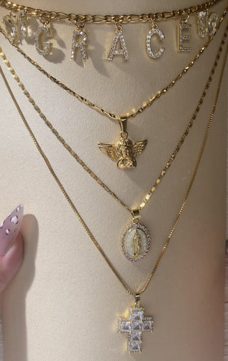 24k Gold Filled Custom Name Layered Necklace Set