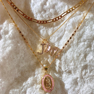 Letter A to S | Initial & Butterfly 24k Gold Filled Layered Mary Set