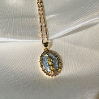 Initial Blue Pearl&Butterfly 24k Gold Filled Layered Necklace Set