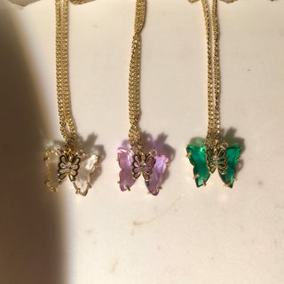 Crystal Butterfly 24K Gold Filled Necklace