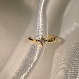 North Star & Moon 18K Gold Plated Ring
