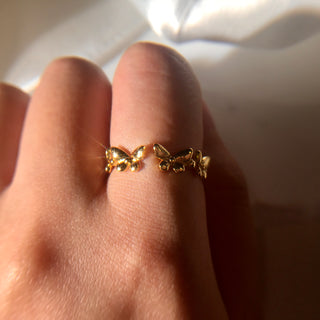 3-Way Butterflies 24K Gold Filled Ring