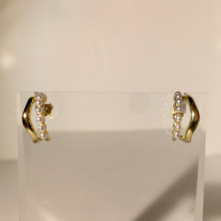 Gold & Pearl 18K Gold Plated Earrings