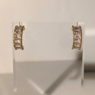 Bling CZ Crystals 18K Gold Plated Earrings