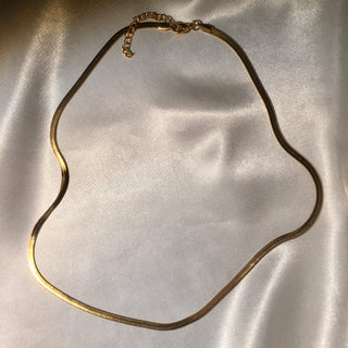 3mm Herringbone 24K Gold Filled Necklace