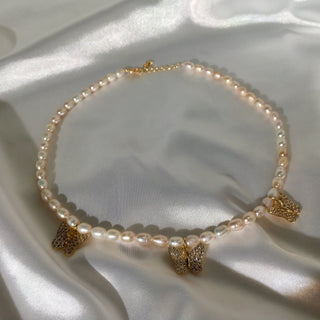 Pearls & Butterflies 24k Gold Filled Choker