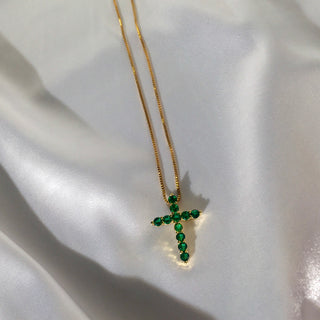 Green Cross 24k Gold Filled Necklace