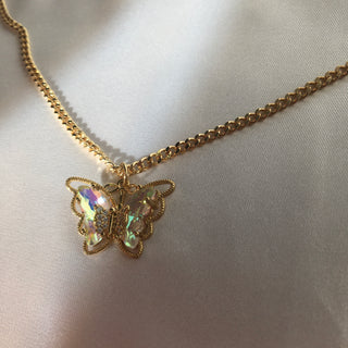 Crystal Butterfly 24K Gold Filled Necklace
