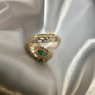 White Snake 24K Gold Filled Ring